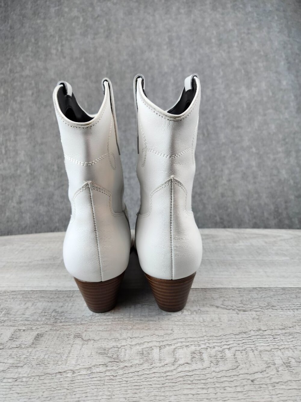 Marc Fisher Women 7 Nonie White Leather Dress Booties - Picture 8 of 11